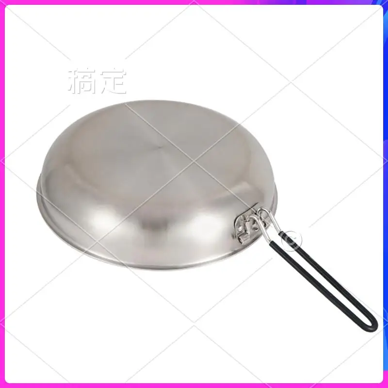

AUU-1 PCS Outdoor Stainless Steel Honeycomb Shading Non-Stick Pan Induction Cooker Gas Stove Folding Wok