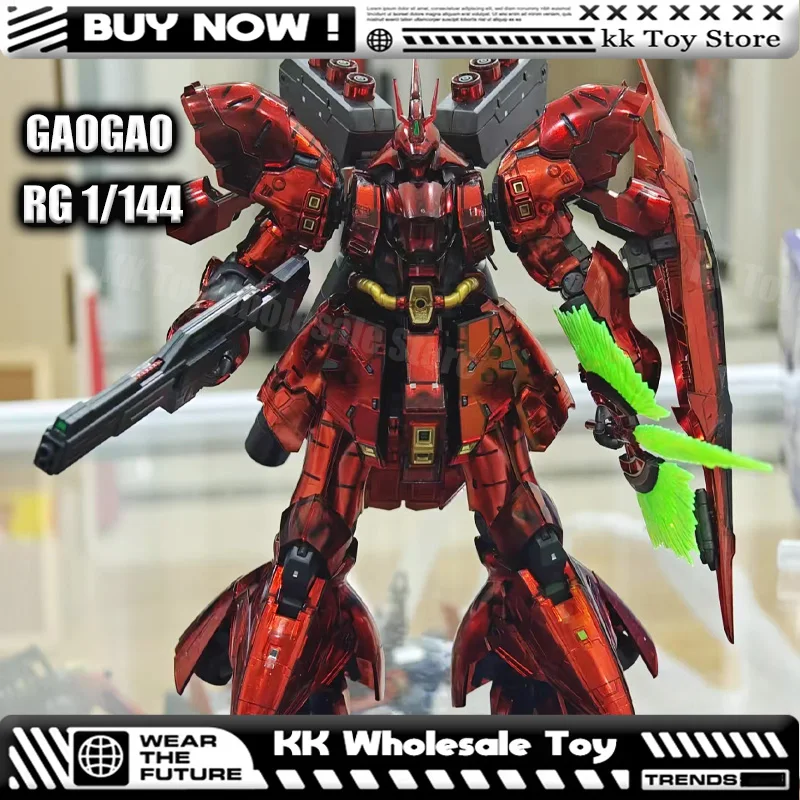 GAOGAO Model RG 1/144 MSN-04 Sazabi Metallic Clear Coating Assembly Model KitsPlastic skelet Action Figure Robot Plastic Model