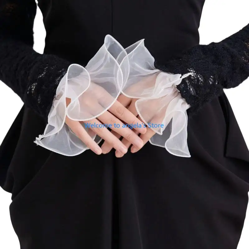 X4YC إكسسوار طوق مزين بالدانتيل للبالغين للارتداء اليومي والمناسبات الخاصة #4