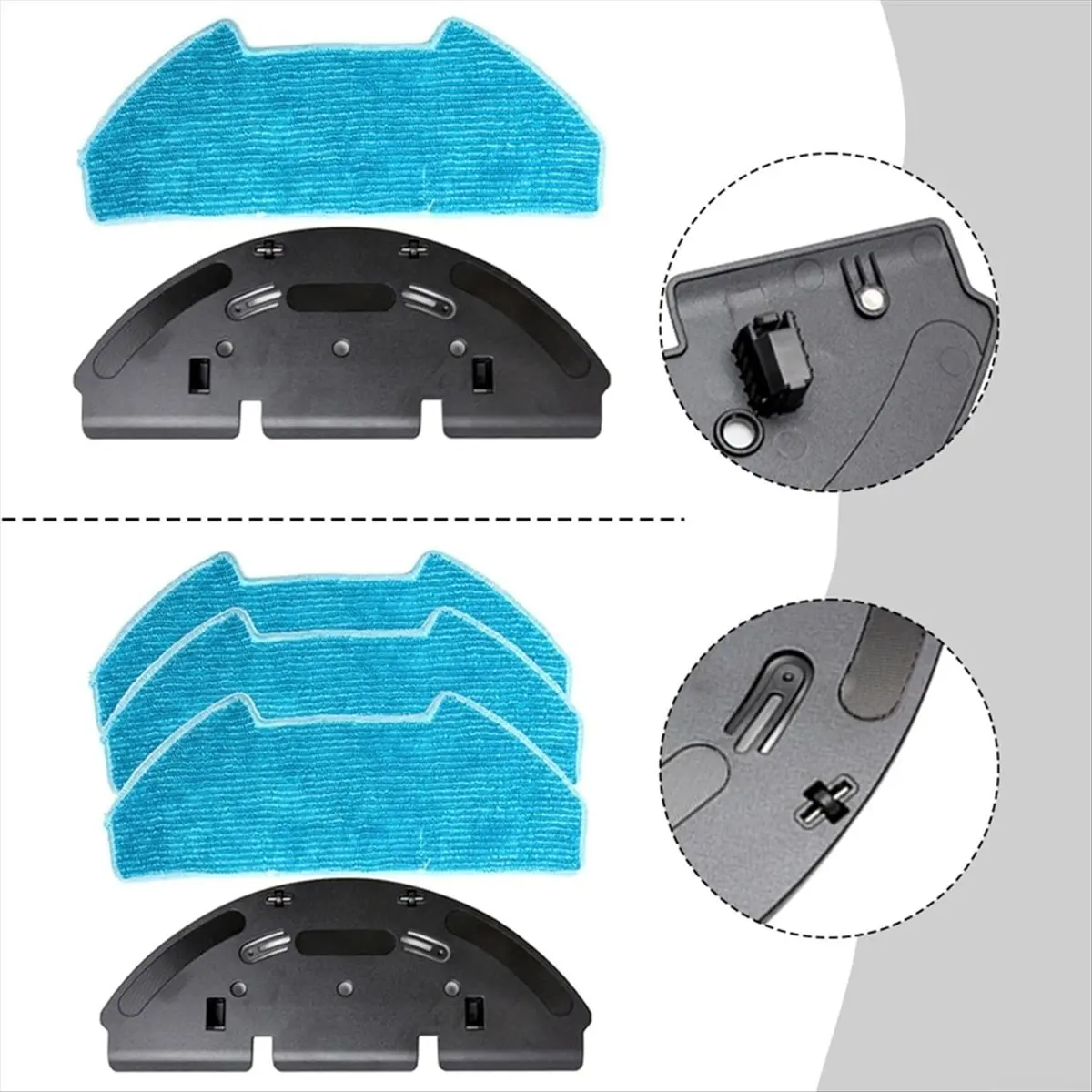 SHIP WITHIN 24 HOURS Replacement Mop Bracket Kit for BObsweep Dustin/for RC400 Vacuum Cleaner Microfiber Pads Efficient Floor Cl