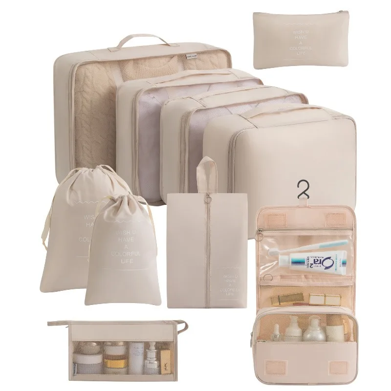 3/8/9/10Pcs Travel Set Storage Bags Clothes Toiletries Shoes Organizer Bag Student Dormitories Clothing Sorting Packing Bags