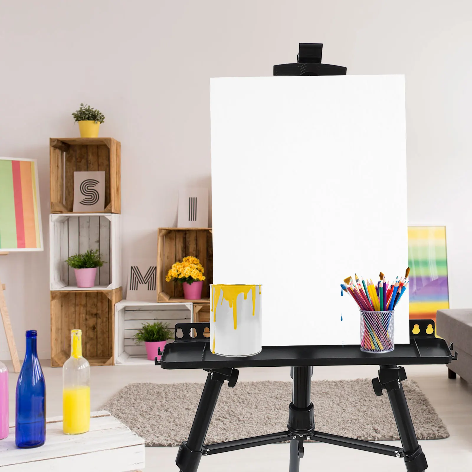 

1 set Foldable Easel Stand Portable Artist Display Adjustable Height Tray Drawing Board Professional Drawing Rack Art Supplies