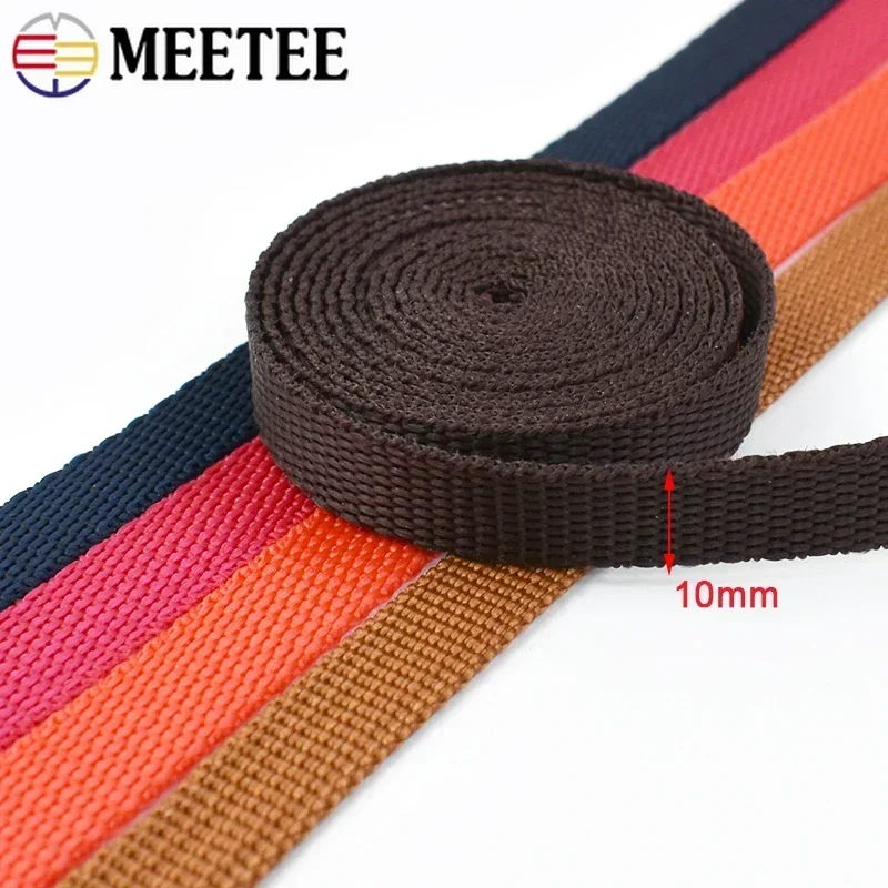 45Meters 10mm Meetee Polypropylene Webbing Band Bag Backpack Decorative Ribbon Strap Pet Collar Tape Sewing Material Accessories