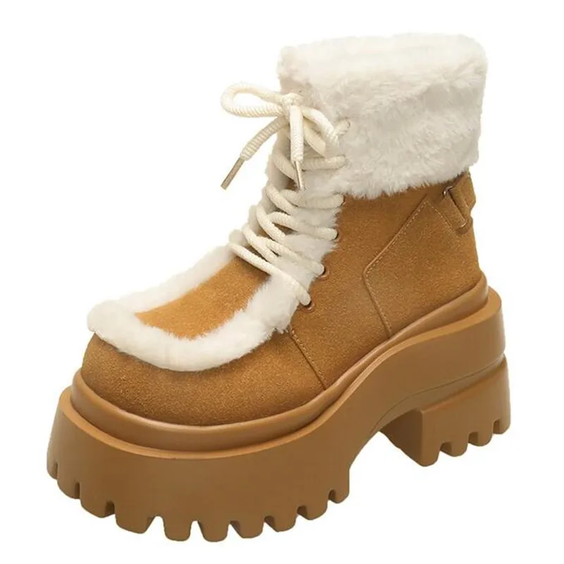 

10CM High Platform Snow Boots for Women Fashion Designer Thicken Plush Cotton Shoes for Women Winter Cozy Warm Ankle Boots Botas