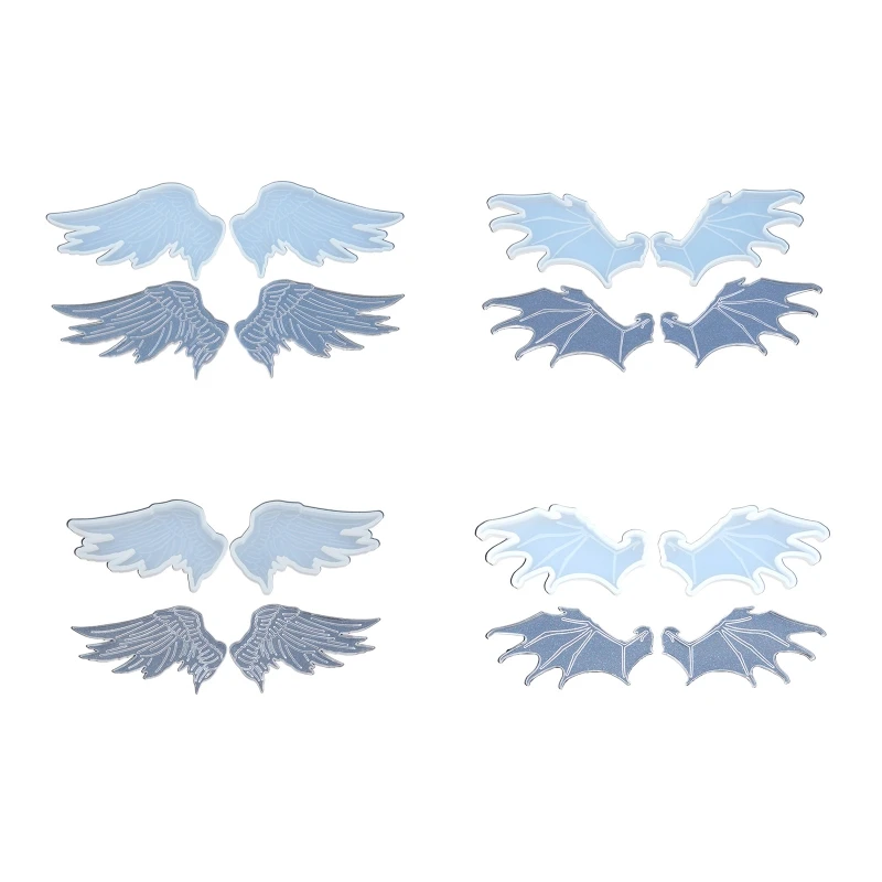 Shiny Glossy Silicone Resin Molds Angel Wing Keychain Mold DIY Ornaments