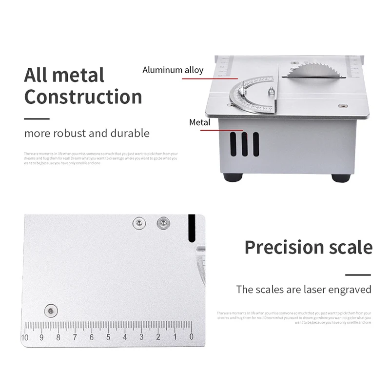 Mini Circular Saw Multifunction Bench Saw Electric Desktop Saws Small Household DIY Mini Table Saw DC12V-24V Liftable Saw