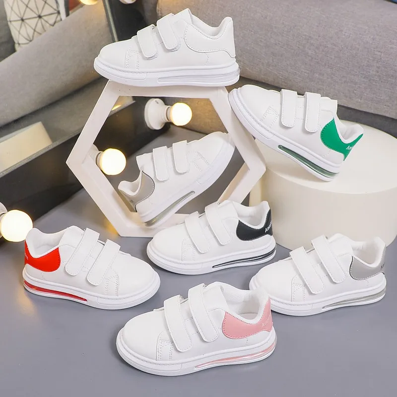 

NEW Spring & Autumn Boy & Girls White Shoes Fashion Kids Sneakers Casual Hook & Loop For Toddler Size 26-37