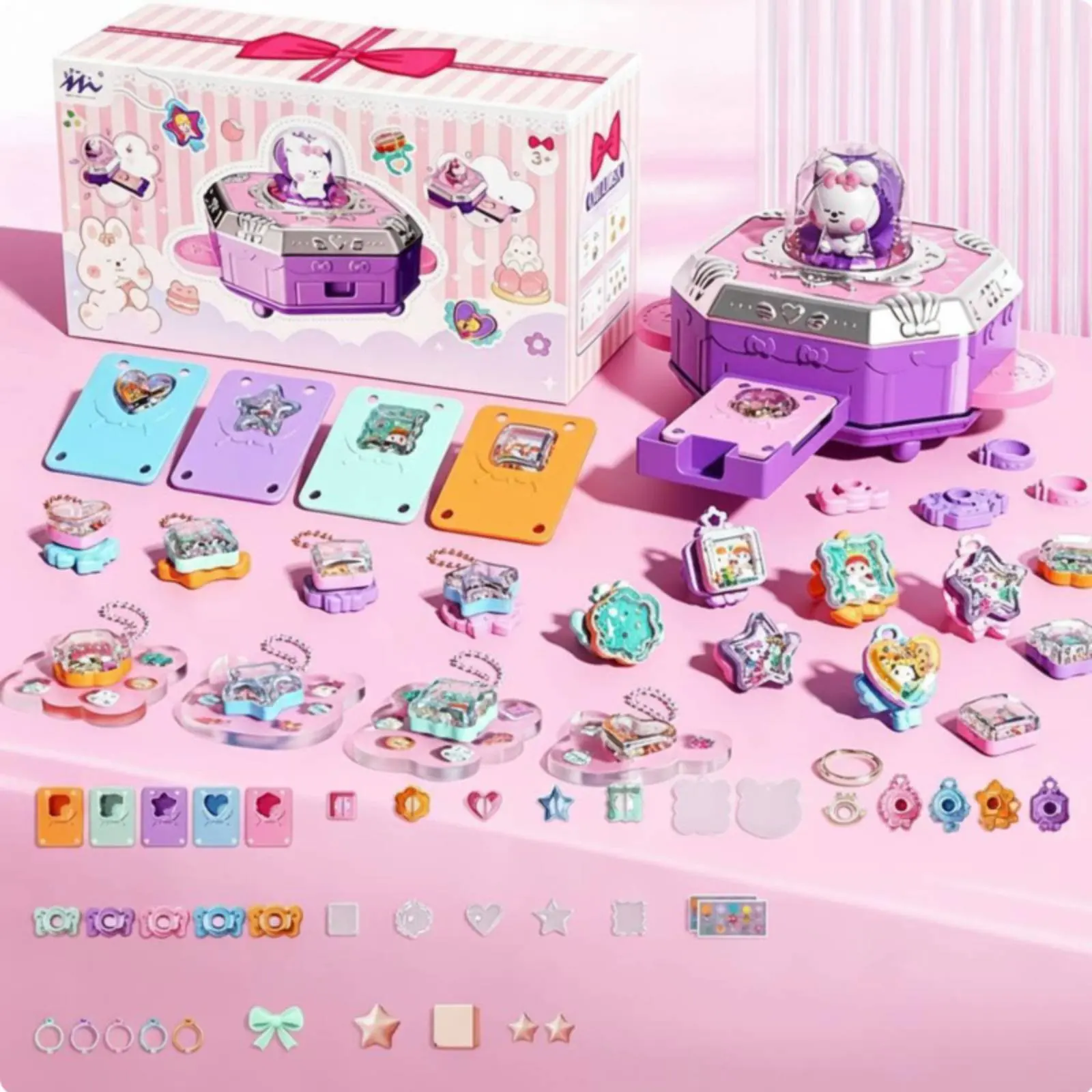 77 Pieces Sticker Art Craft Kit Develops Creativity DIY Crafting Station Toy Trinket Making Machine Improves Practical Ability view 2