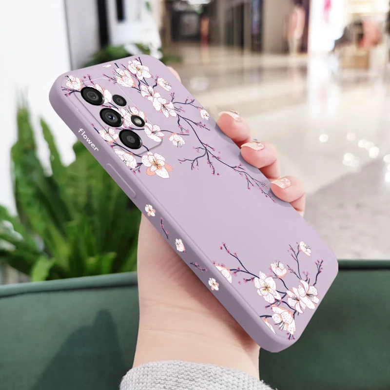 Plum Blossom Phone Case For Samsung A54 A34 A24 A14 A15 A25 A35 A55 A73 A53 A33 A23 A13 A03 S A04 A04S A72 A52 A32 A22 A12 4G 5G