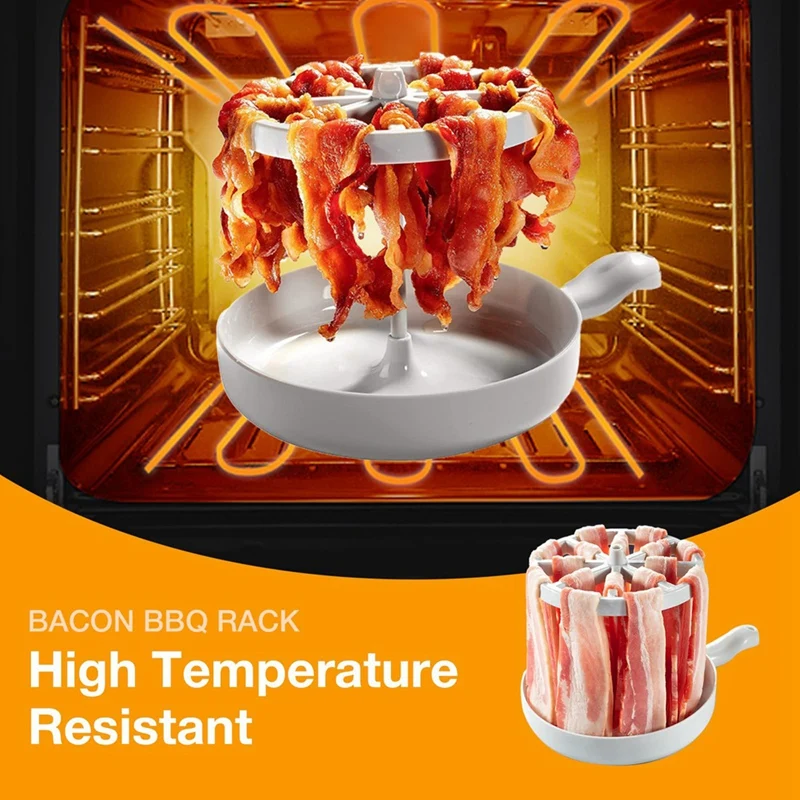 BAAG-Microwave Bacon Cooker Quick Cooking Bacon Rack Grease Collector Kitchen Gadget