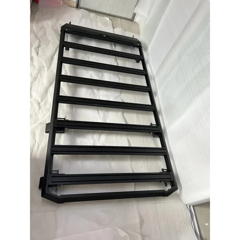 Black Aluminum Roof Rail Rack Roof Frame Rack + Ladder Bar Cargo Cer Crossbar Fits