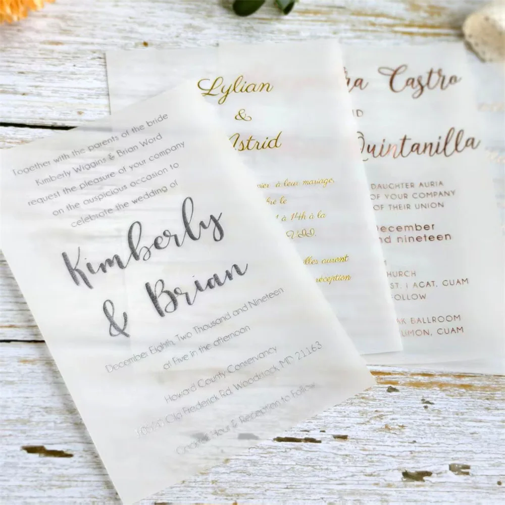 

Gold Foil Custom Invitation Printing, for Wedding Bridal Shower Quinceañera Graduation Birthday
