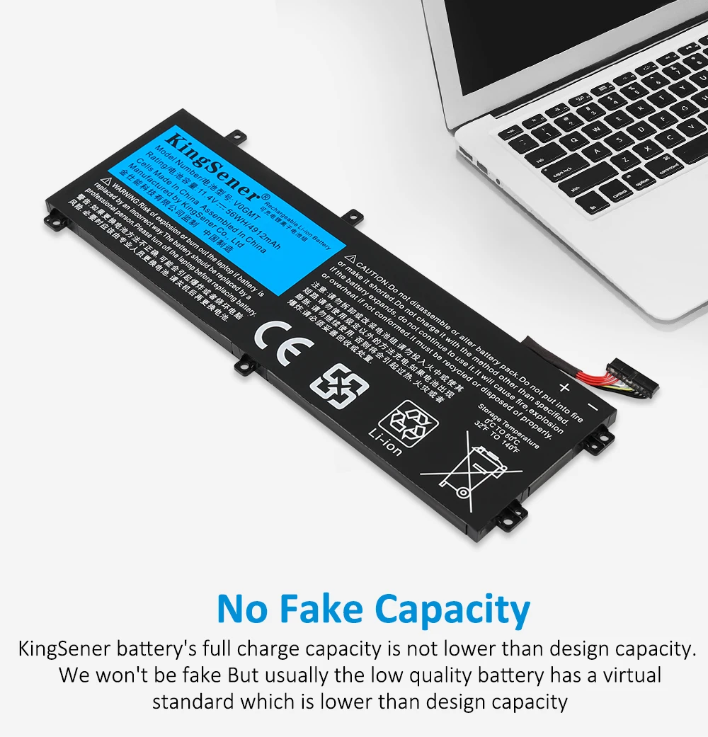 KingSener V0GMT Laptop Battery For DELL G7 17 7700 Series For DELL Inspiron 15 7501 For Dell Vostro 15 7500 Series 11.4V 56Wh