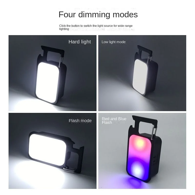 1-8PCS Mini COB Keychain Flashlight Work Light Charging Lamp Camping Lights With Magnet 4 Lighting Modes For Camping Home Use