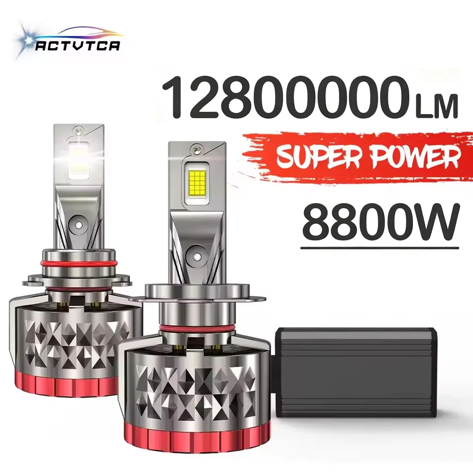 

ACTVTCA H4 H7 LED Headlight 8800W 6000K H8 H9 H11 9005 9006 HB3 HB4 Canbus Double Copper Tube Lamp 12V 24V Car Light