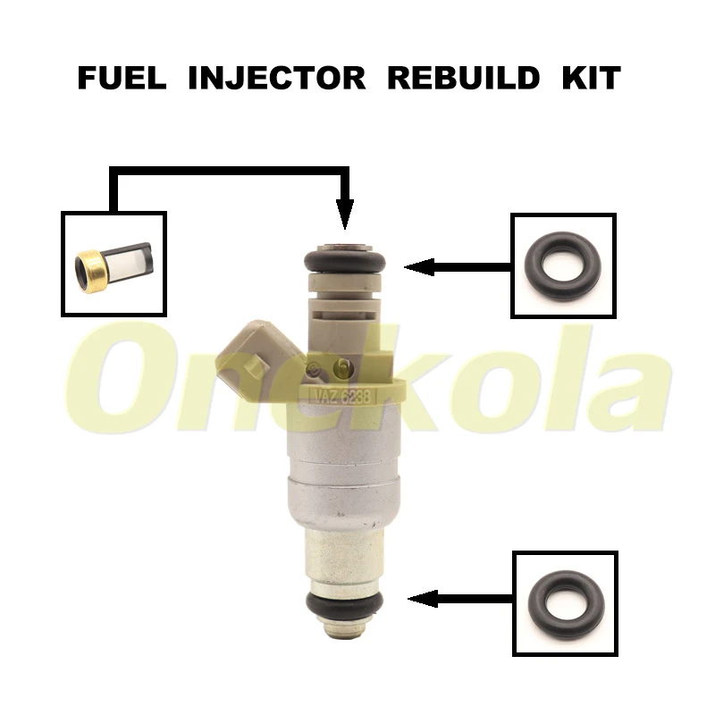 Fuel Injector Service Repair Kit Filters Orings Seals Grommets for Lada Volga L4 1990-2012 Fuel Supply System VAZ6238