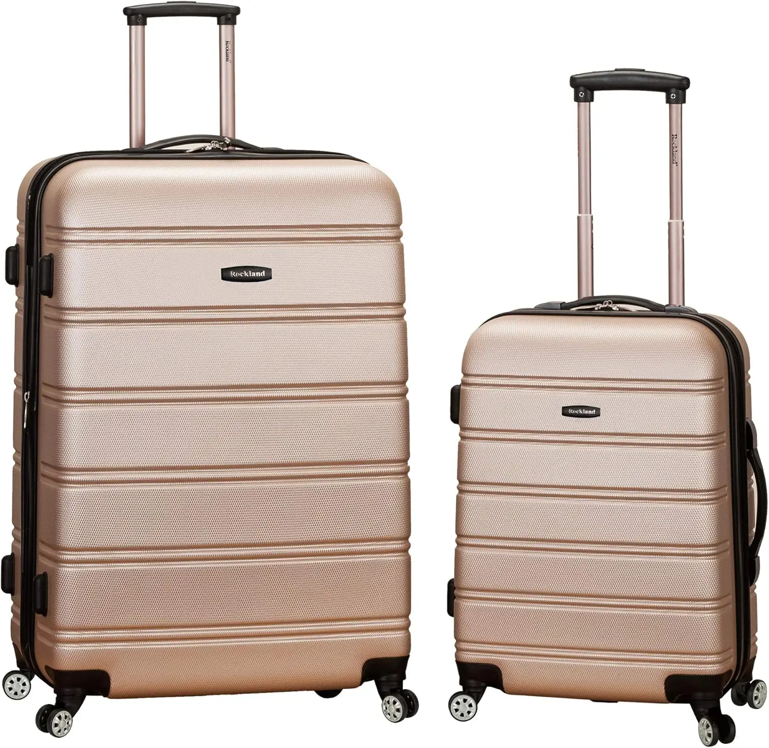 

Expandable Spinner Wheel Luggage Set, Champagne Color, 20" & 28" Sizes, Lightweight Durable ABS