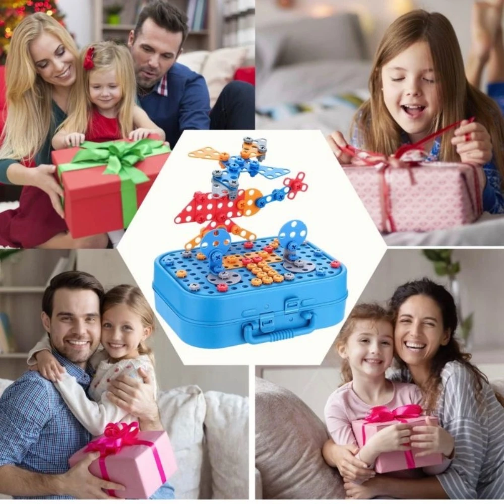 Brinquedos STEM para Crianças Design & Broca Brinquedo Jogos de Construção Kits Criativos Conjunto de Ferramentas para Crianças Brinquedos Educativos para Meninos e Meninas