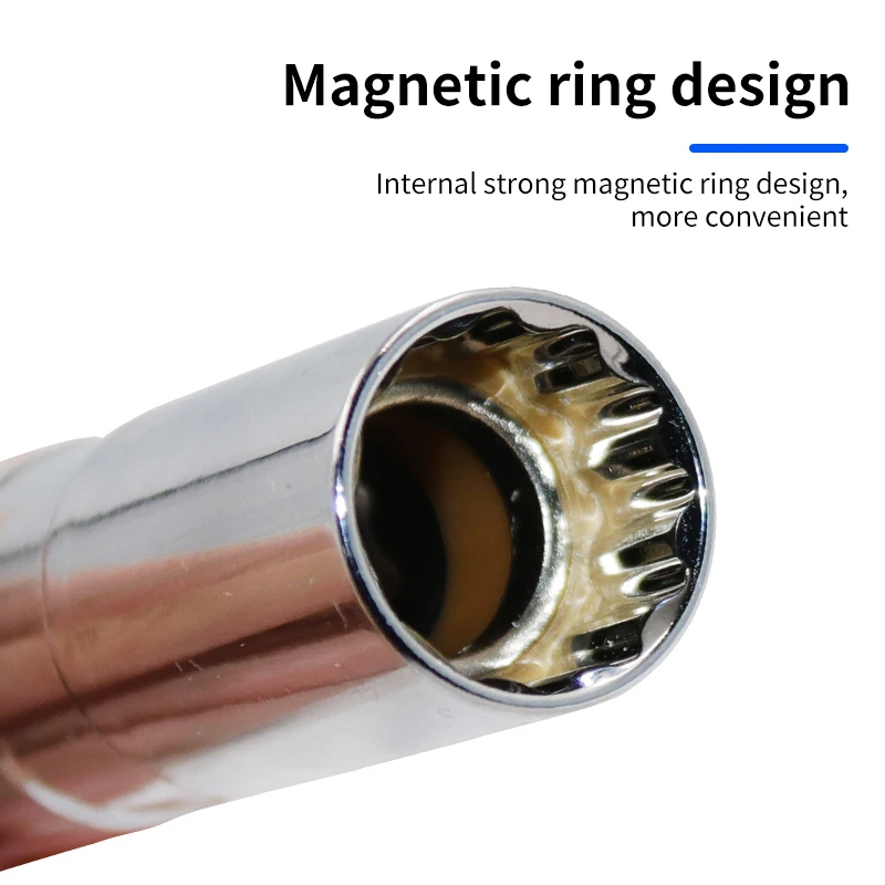 ユニバーサルリムーバーレンチ,3/8インチ,磁気スパークプラグ,スリーブ,自動車修理用エクストラクター,12mm,1個