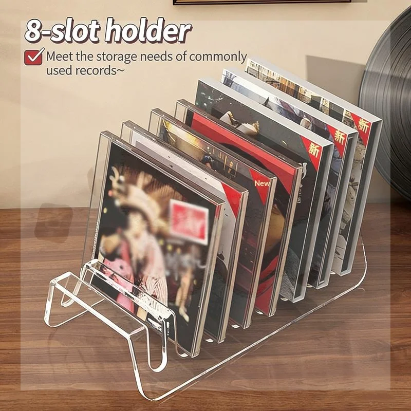 Acrylic CD Display Shelf 2PCS Multifunctional 6 8 Grid Storage for CD Collection Living Room Office