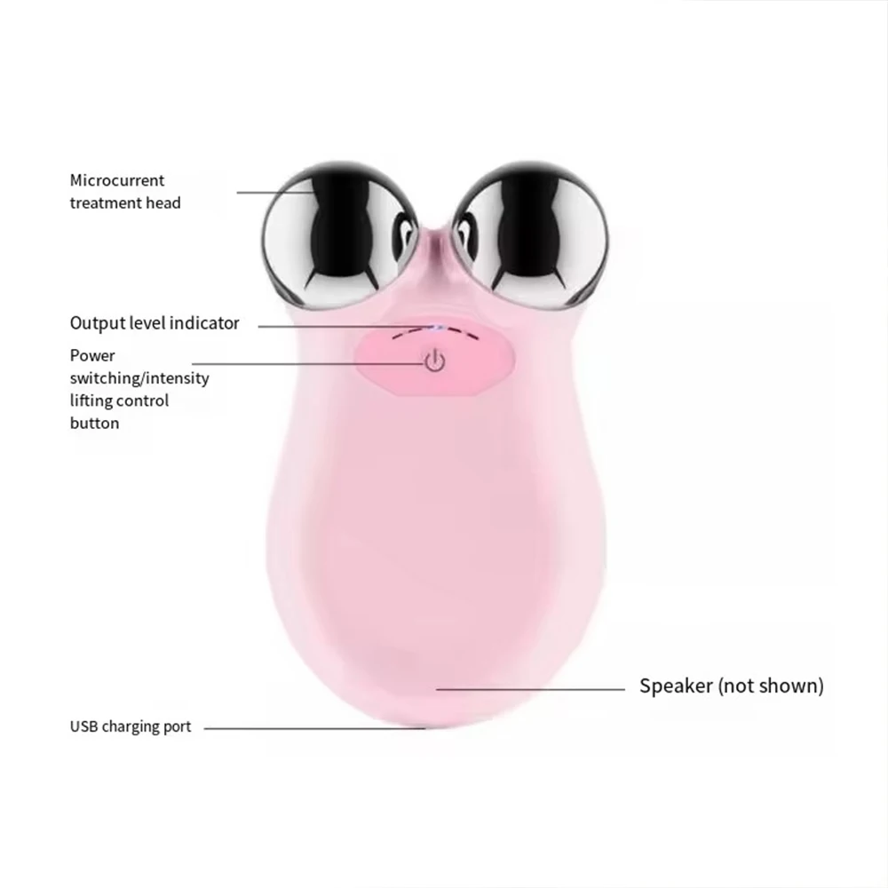 เครื่องนวดหน้าด้วยไมโครเคอร์เรนท์ หัวโลหะคู่ ระบบ EMS สำหรับการดูแลผิวและปรับรูปหน้า ใช้ได้ทั้งที่บ้านและร้านเสริมสวย