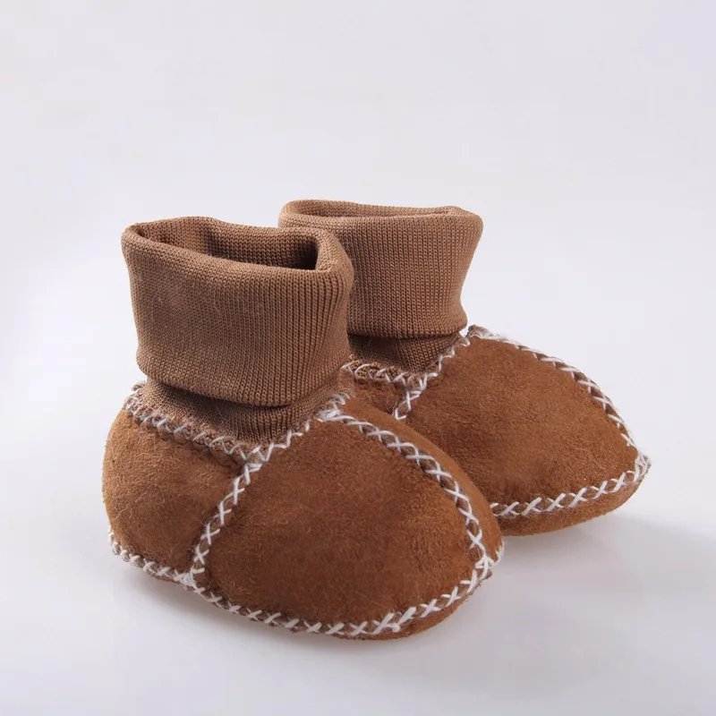 

Baby Wool Sheepskin Boots Winter Fur Socks Shoes Soft Sole Boy Girl Velvet Infant Baby Newborn Items Leather Furry Boot Footwear