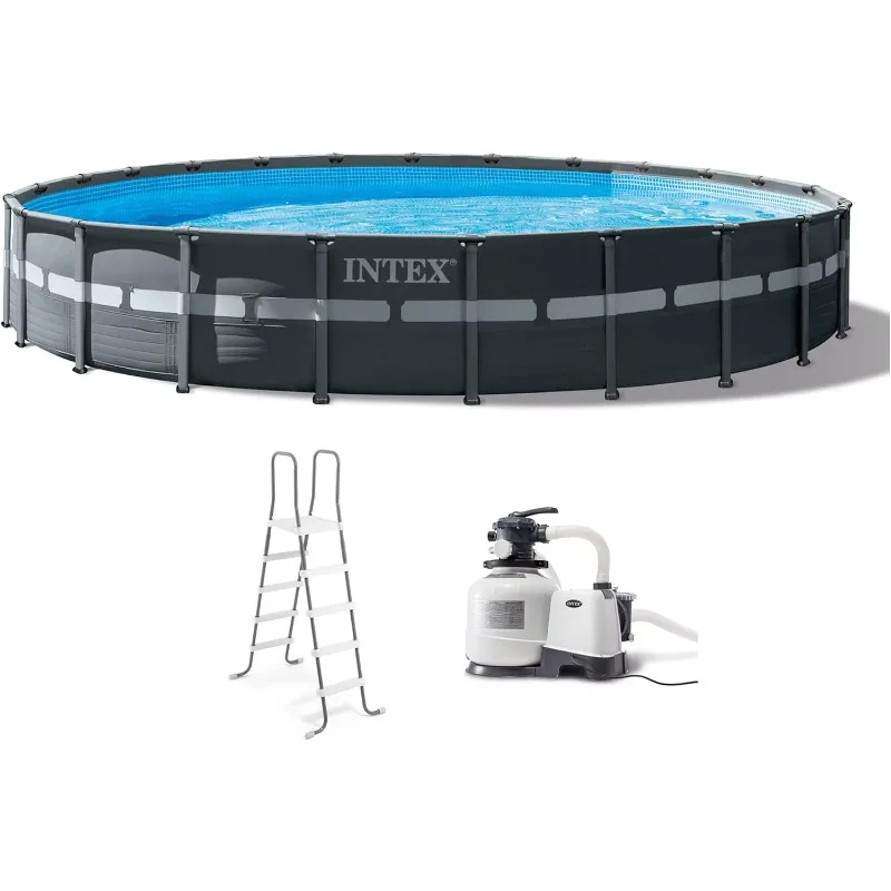 

Intex Ultra XTR Deluxe Above Ground Swimming Pool Set, Includes Cartridge Sand Filter Pump, SuperTough Puncture Resistant