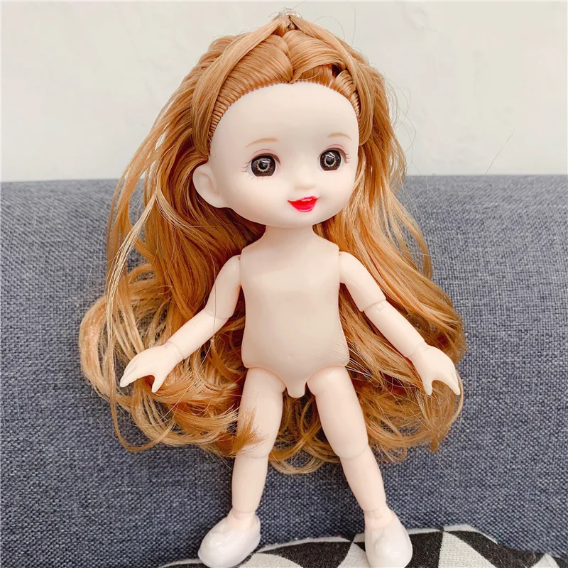 17Cm Pop 1/8 Bjd Pop Multi Haarkleur Smile Schattige Pop Multi-Joint Beweegbare Pop Speelgoed Cadeau Kids Meisjes Speelgoed Cadeau Vakantie Cadeau