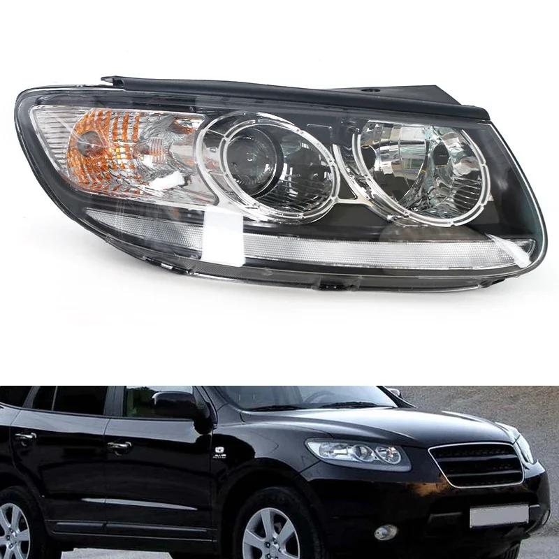 

Передний бампер автомобиля в стиле поп, галогенная фара, фара для Hyundai Santa Fe 2007, 2008, 2009, 2010, 2011, 2012, 92101010W060 HY25031