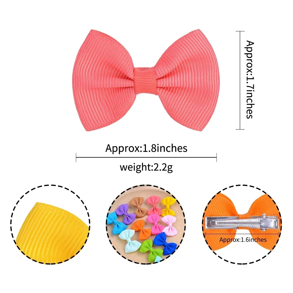 Presilhas Bow Ribbon Hair Clips para bebês, Handmade Headwear, grampos de cabelo, acessórios para cabelo do bebê, 10pcs por lote