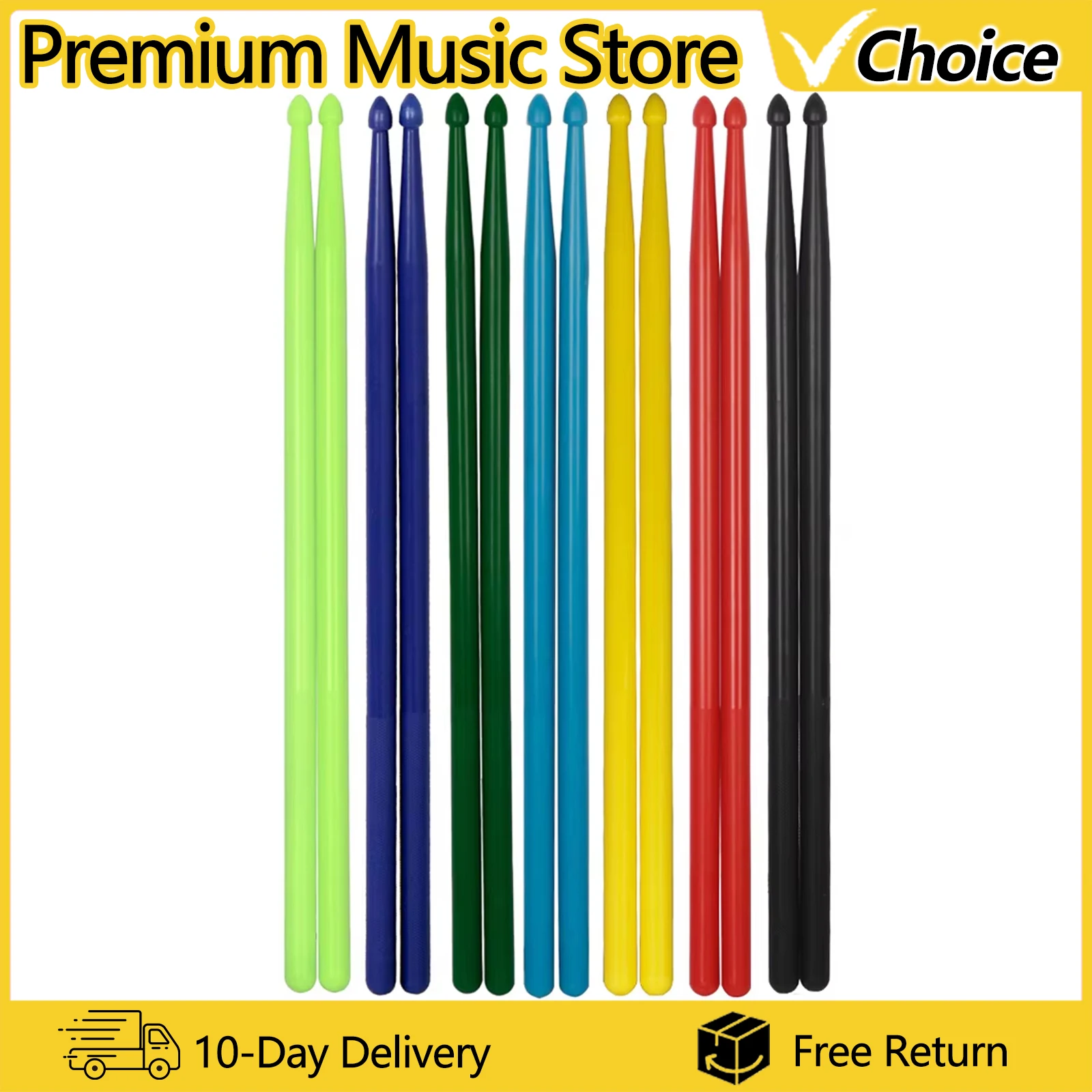 1 paar Professionelle Drum Sticks 5A Nylon Drumsticks Bunte Drum Stick Percussion Instrument Zubehör Drum Set Kit Teile