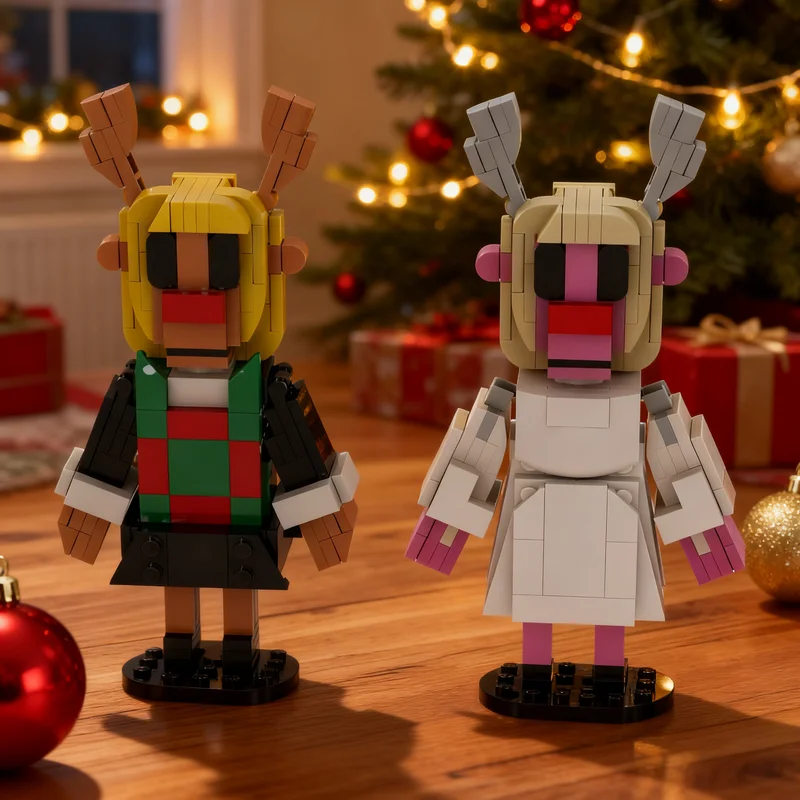 420pcs MOC Deltarune Light Dark World Noelle Model Building Blocks Christmas Gift Toy Display Assemble Craft Creative Education