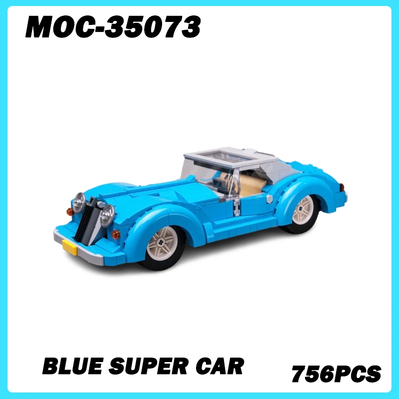 

MOC-35073 Selected Automotive Series Blue Super Car Boys DIY Small Particle Building Blocks Puzzle Assembly Birthday Gift 756PCS