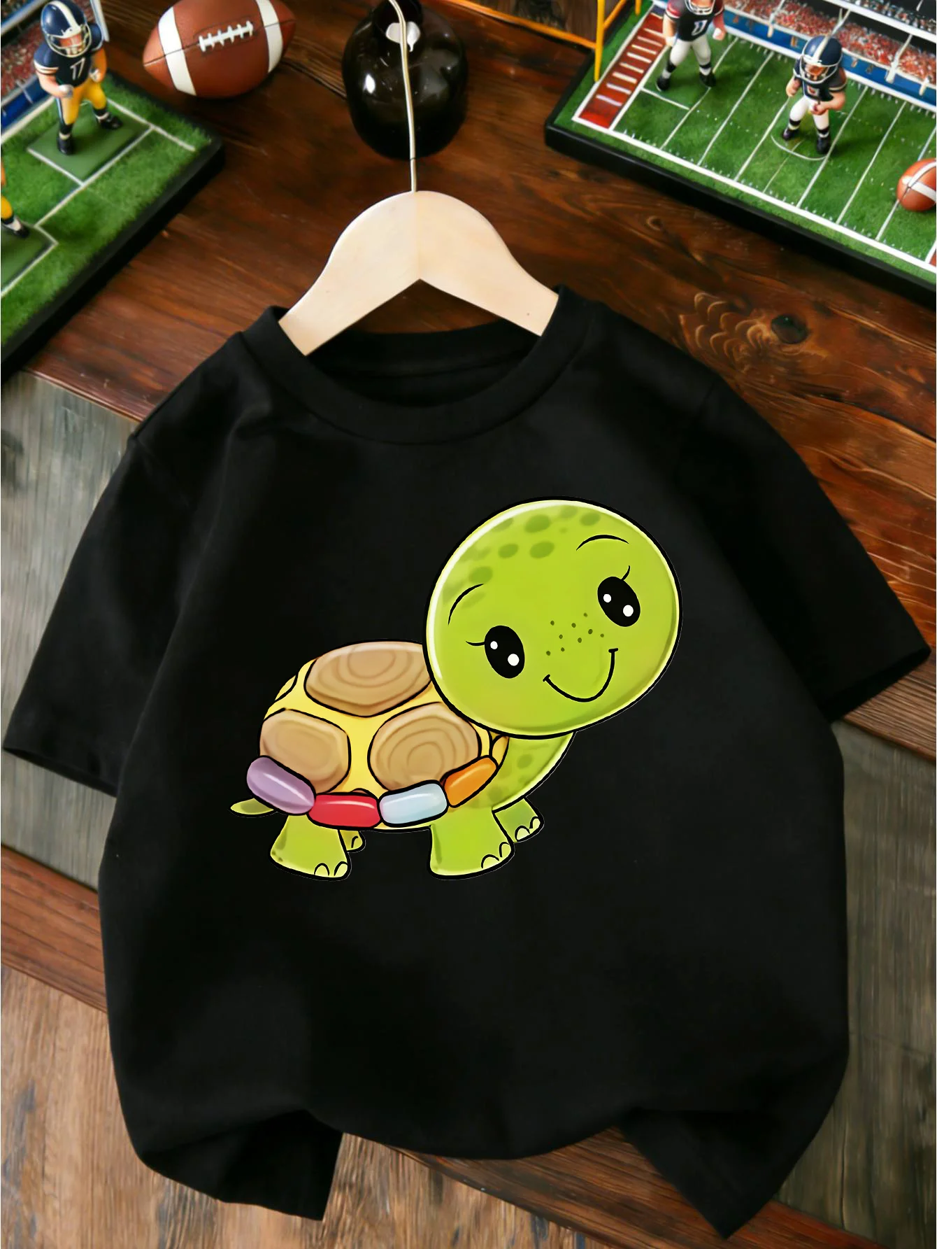 Adorable Baby Tortoise Sweet Cartoon Animal Graphic T Shirt Boys Girls Casual Short Sleeve Tee Family Matching Kids Cotton Tops