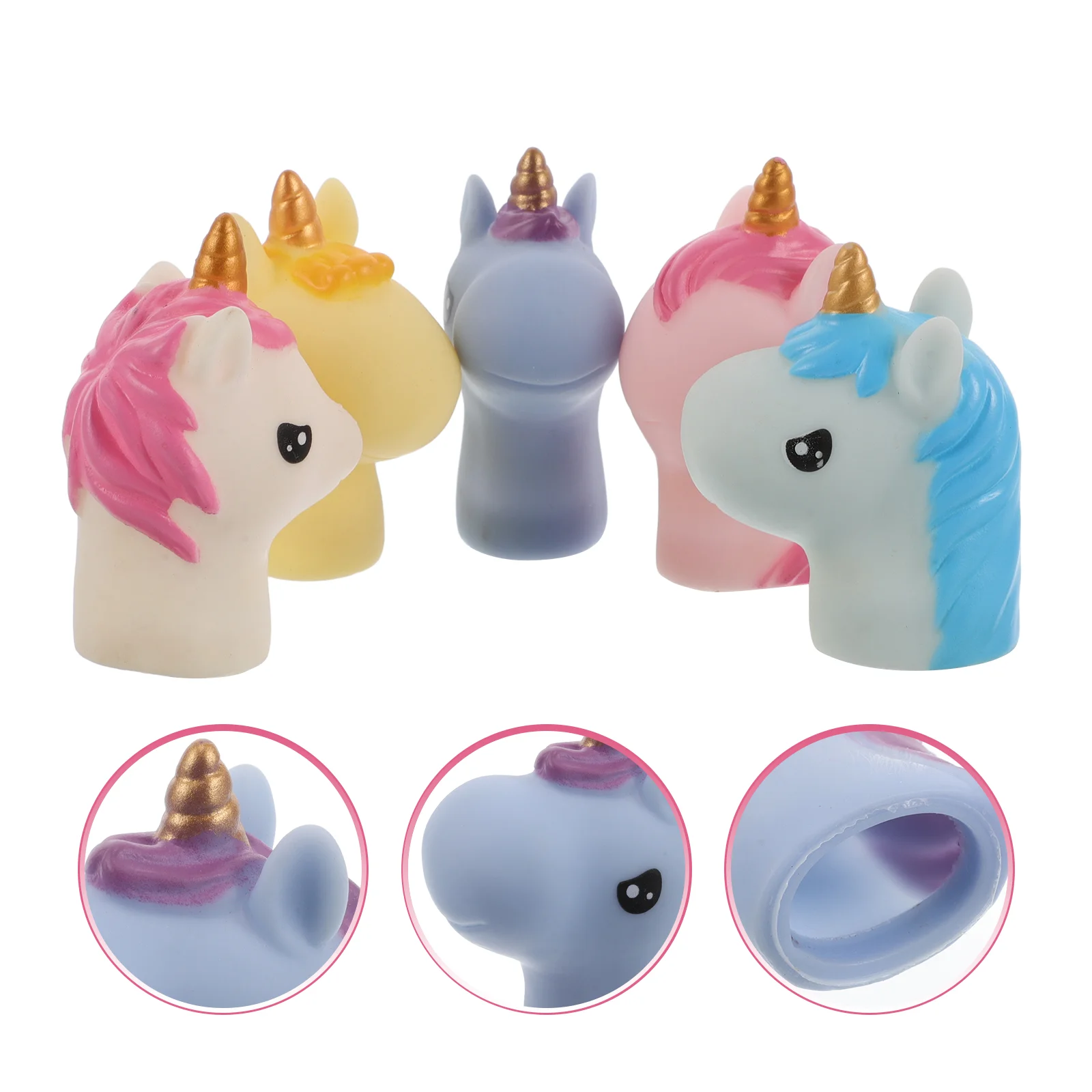 5 Pcs Toddler Toy Unicorn Hand Puppet Mini Finger Animals Story Time Puppets Halloween Rubber