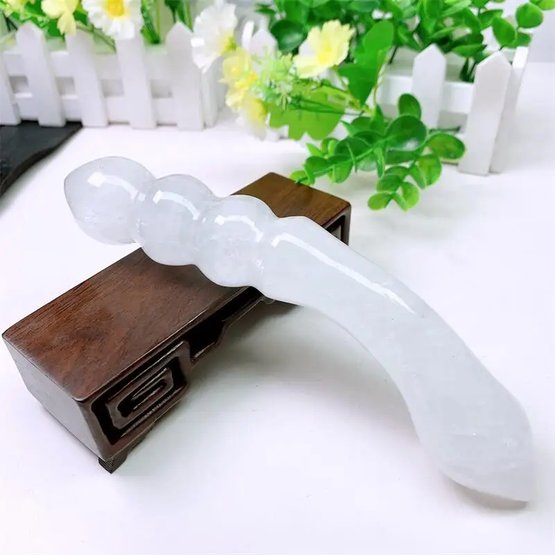 

18cm Large Size Natural Clear Quartz Penis Crystal Massage Penis Wand Gemstone Yoni for Women Health Smooth Polished Gifts