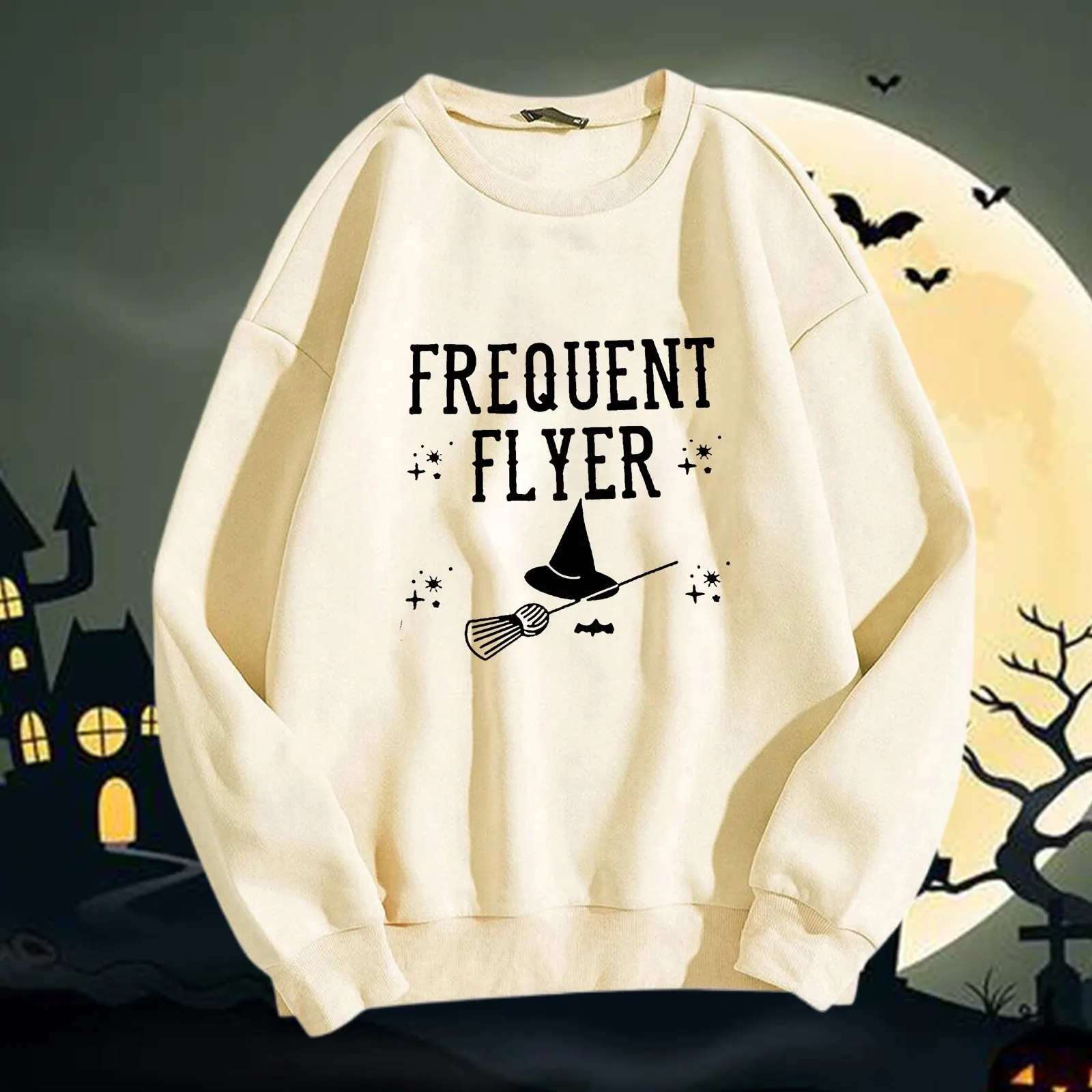 Damska moda codzienna Halloweenowa bluza z kapturem Crewneck z długim rękawem Jednolity kolor Ciepły sweter Trend Osobowość Klasyczna bluza z kapturem All-In-One