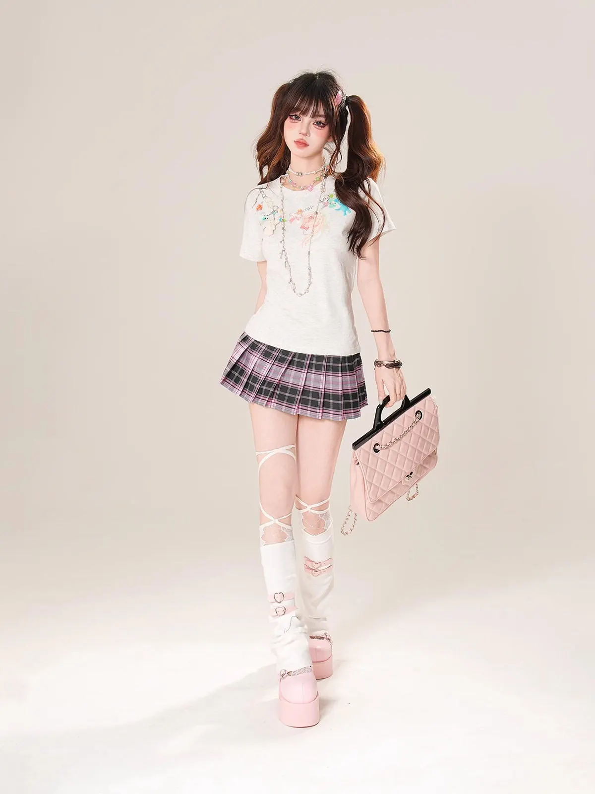 

Юбка в клетку Millennial, плиссированная женская модная юбка с высокой талией, полиэфирная ткань, силуэт трапециевидной формы