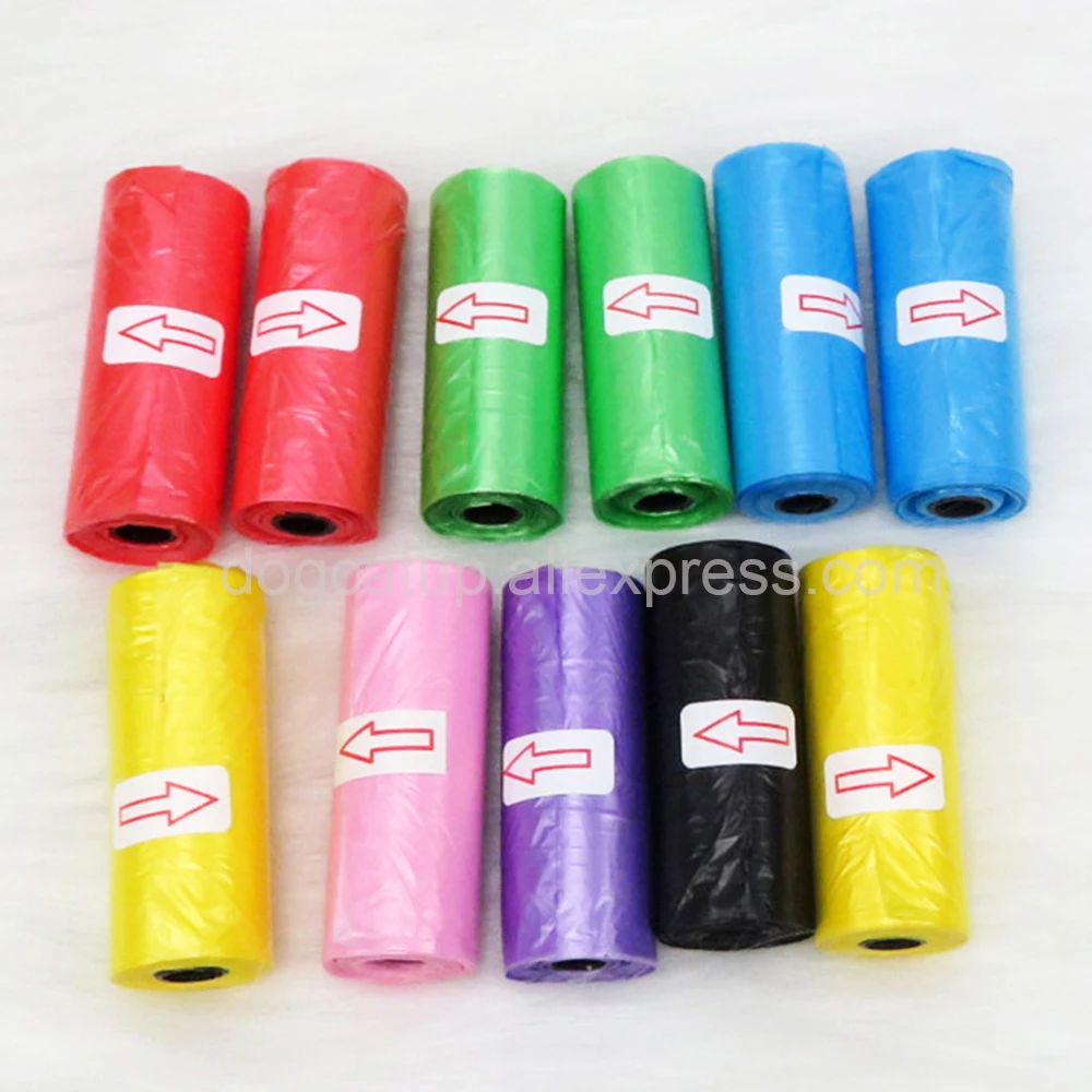 Degradable Dog Feces Bag Printing Pet Garbage Bags Multi-color Cat Trash Bag Solid-colored Big Dogs Rubbish Bags for Dogshit