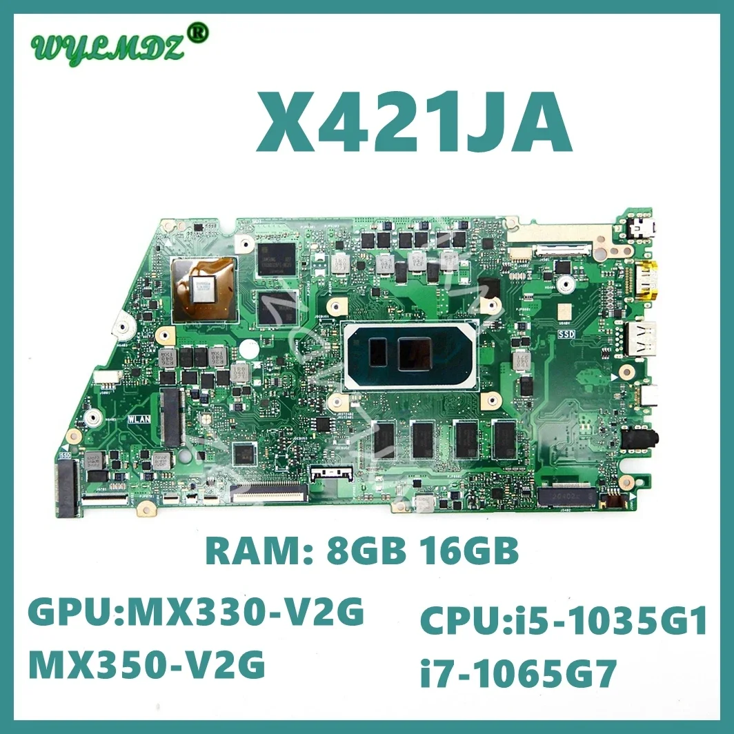 X421JA With i5 i7-10th Gen CPU 8GB/16GB-RAM MX330/MX350 GPU Laptop Motherboard For ASUS X421J X421JA X421JPY X421JQY Mainboard