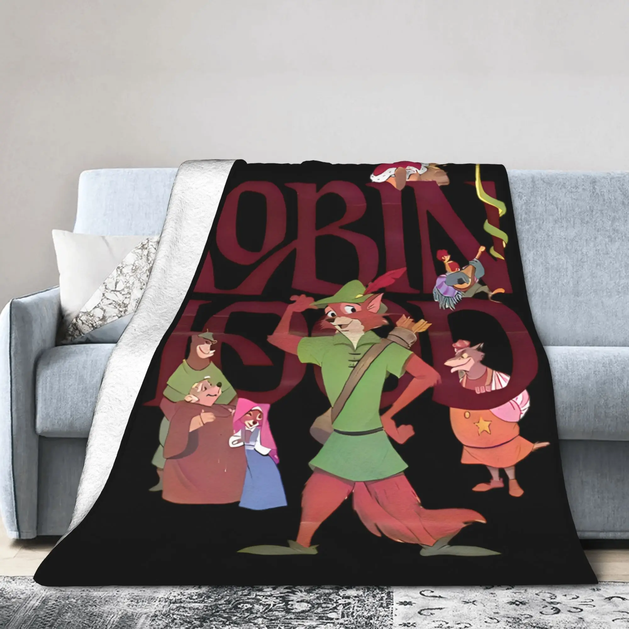 بطانيات روبن هود آند ليتل جون، بطانيات رمي غامضة كرتونية، سجادة سفر على شكل طائرة، مفارش سرير ناعمة ودافئة قابلة للتنفس #1