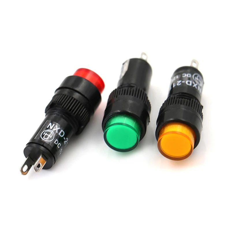 1PC 12/24/220V LED Pilot Panel Indicator Signal Warning Light Lamp AC/DC 10mm