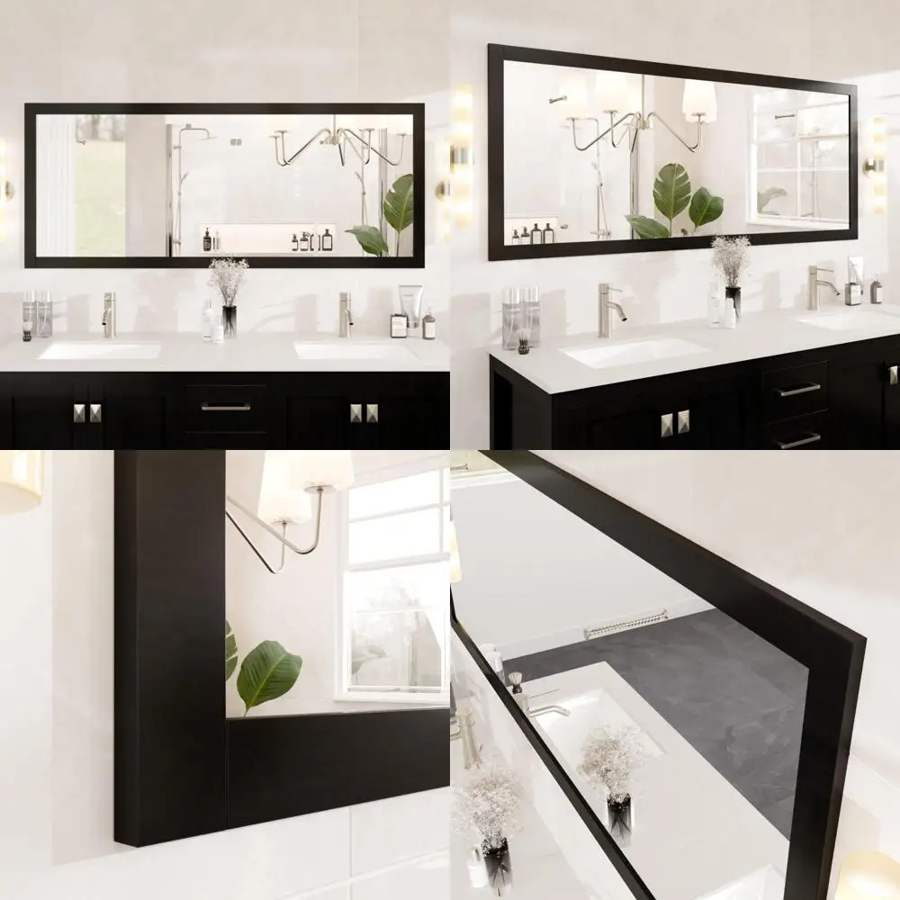 Eviva Aberdeen 72 x 30 rechteckiger Espressospiegel mit Holzrahmen