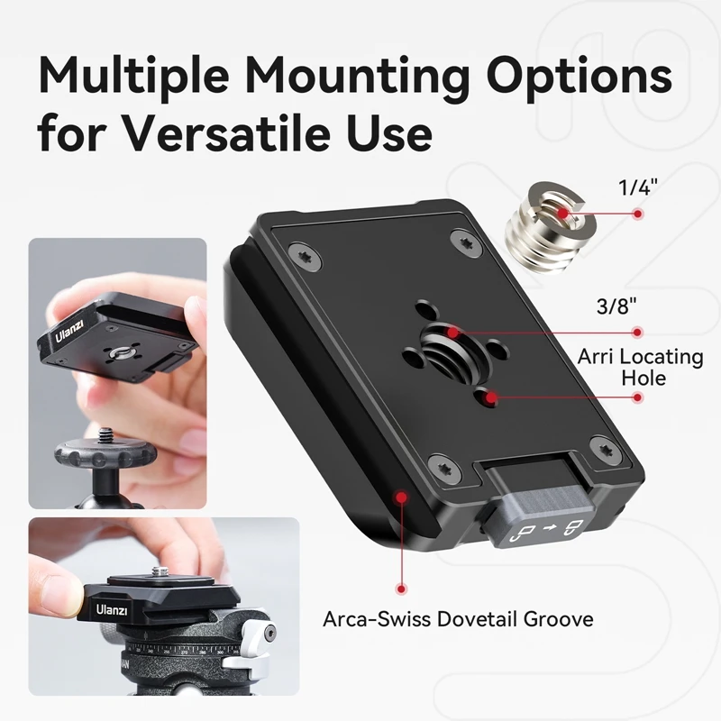 Imagem -05 - Ulanzi-placa de Liberação Rápida e Kit Base Câmera Dslr Compatível Arca F38 Plate Interruptor Rápido Estabilizador de Tripé Montagem Deslizante