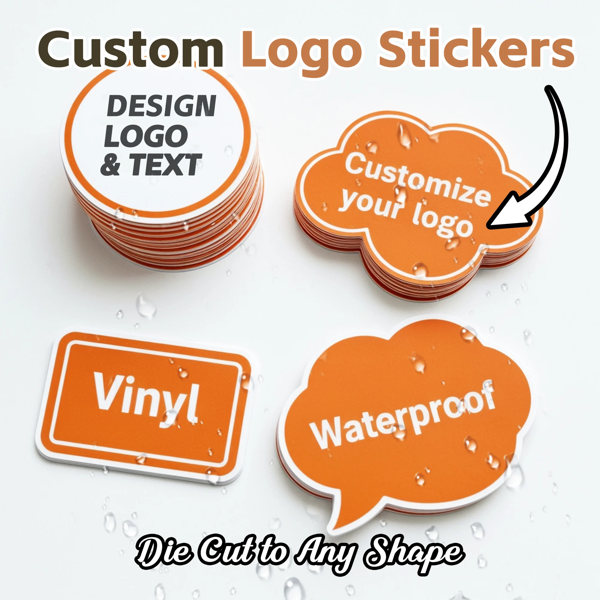 

Custom Stickers PVC Waterproof Die Cut Vinyl Logo Labels Personalized Stickers for Laptop Birthday Party Wedding Business