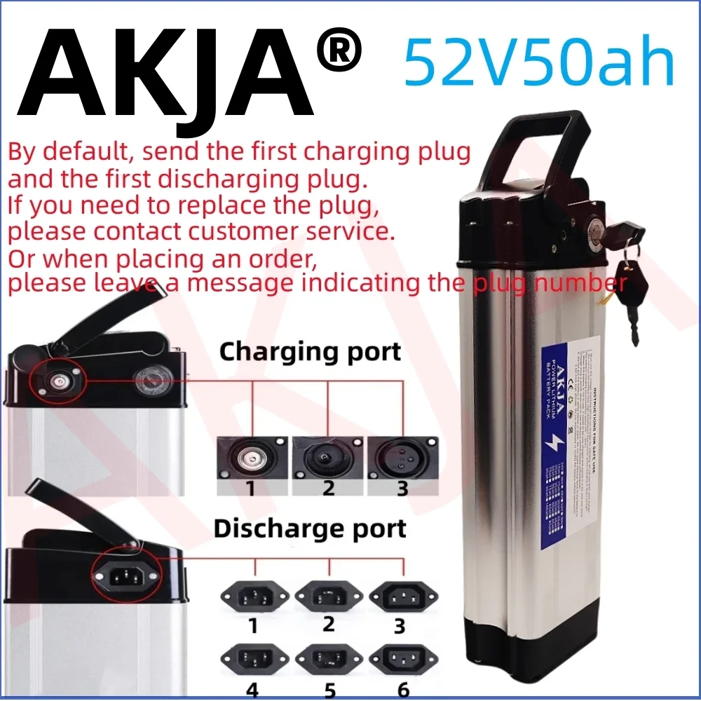 

Air transport New Full Capacity Power 18650 Lithium Battery 52V10ah-50ah, Suitable for Silver Fish 80-2000W +58.8V Charger