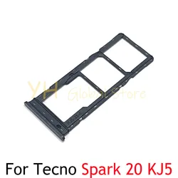 Sim Card Slot Tray Holder, Peças de reparo, Tecno Spark 20, KJ5