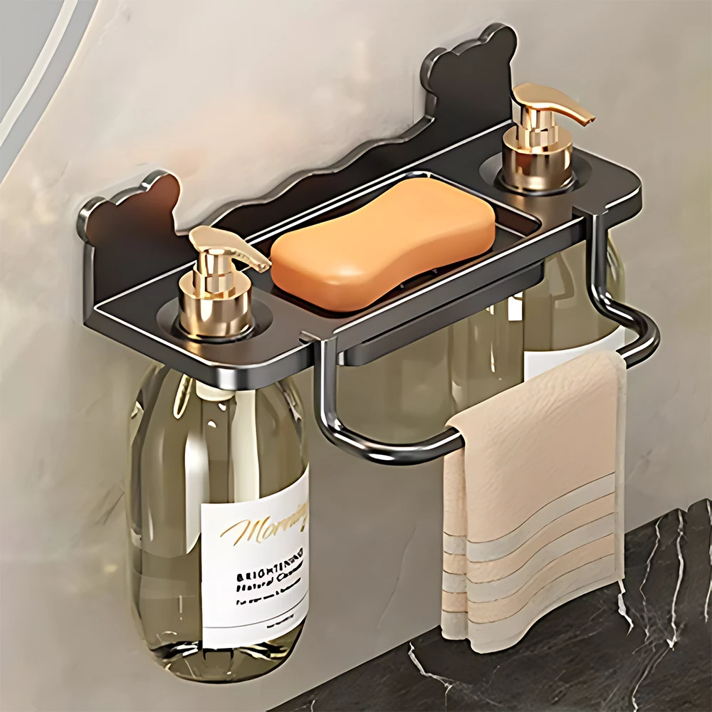 Self-Adhesive Soap Holder Plastic Soap Container Wall Soap Dish For Bathroom No Drill Shampoo Holder Bathroom Supplies