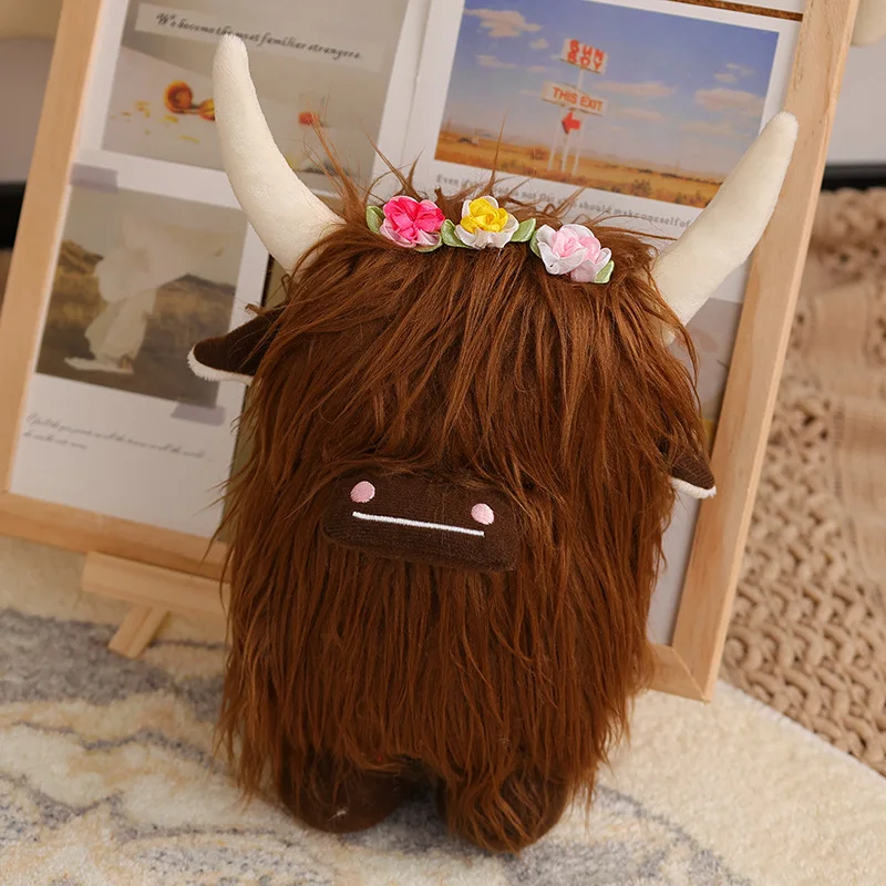 Faceless Highland Cow Plush Toy Animals Figure Dolls Soft Stuffed Toys Plushies Cartoon Animation Peluche Kids Birthday Gifts