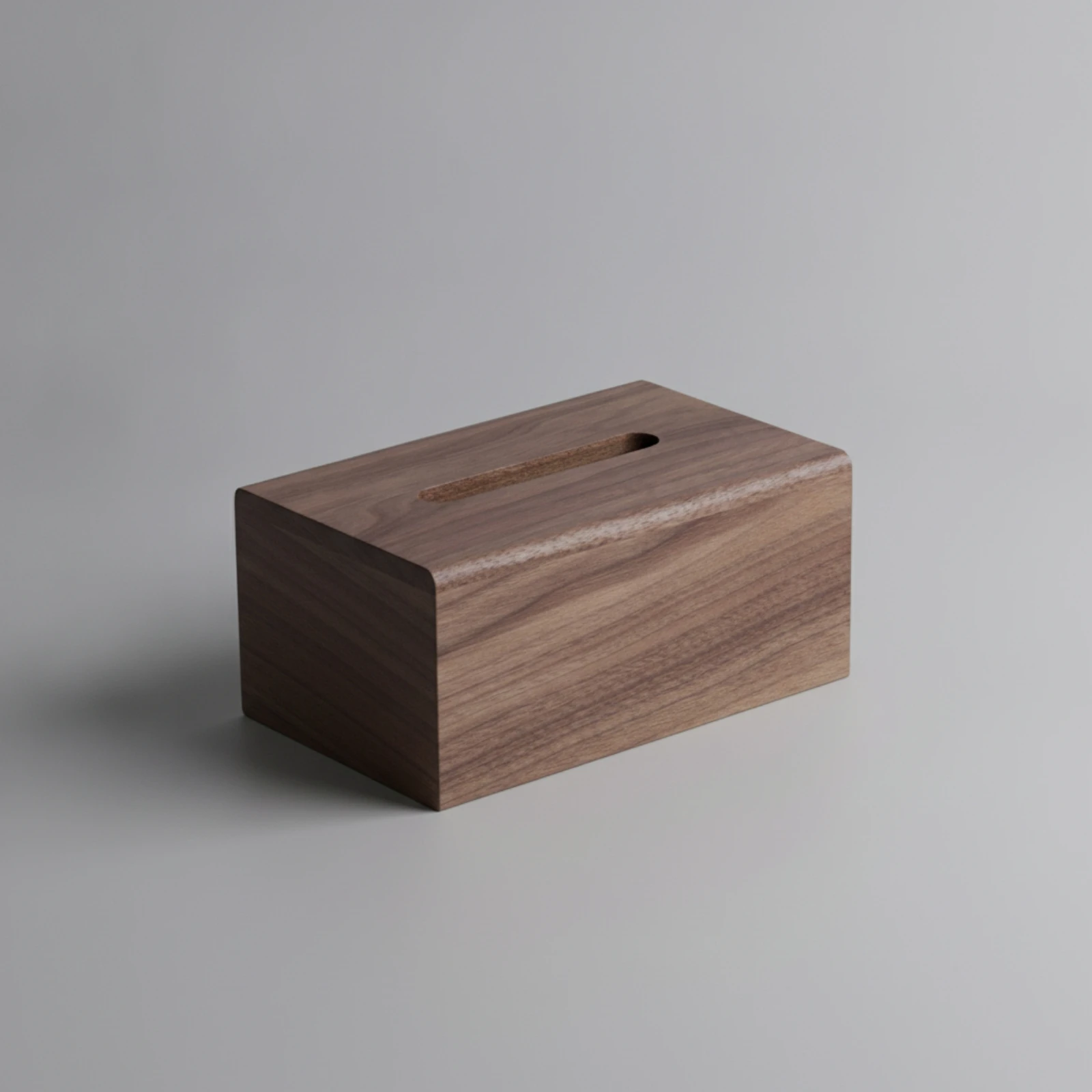 Tissue Box Holder with Removable Bottom Panel Tabletop Walnut Wood Tissue Box Sturdy Compact for Living Room, Bedside Table